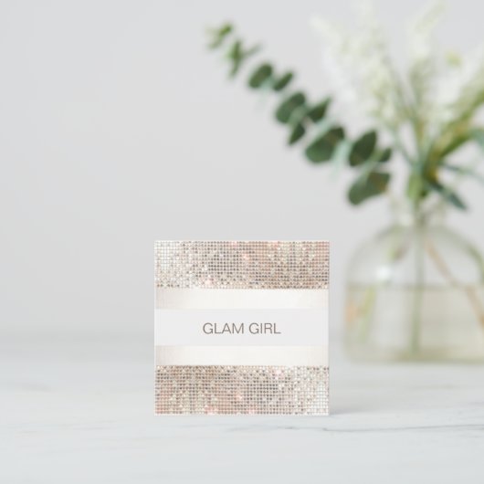 シルバーセクストライプインのメイクアップアーティスト スクエア名刺 (スタンド正面)