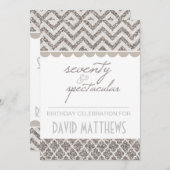 シルバーセブンティン&スペクチュラル誕生日招待状 招待状 (正面/裏面)