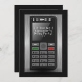 シルバーセル10代の電話の誕生日パーティーの招待 招待状 (正面/裏面)