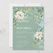 シルバーセージユーカリ白結婚花 招待状 (正面)