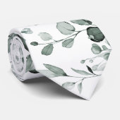 シルバーセージユーカリ結婚グリネリー白 ネクタイ (ロール)