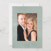 シルバーセージ幾何学的ユーカリ結婚スの写真 招待状 (裏面)