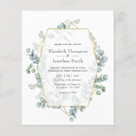 シルバーセージ幾何学的ユーカリ結婚式の招待 チラシ