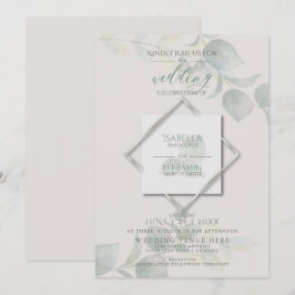 シルバーセージ結婚ユーカリ 招待状
