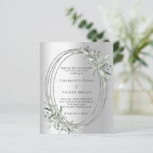 シルバーセージ緑の結婚式招待状 (スタンド正面)