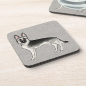 シルバーセーブルドイツの羊飼い漫画GSD犬 コースター (左側)