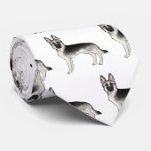 シルバーセーブルドイツの羊飼い犬のパターン ネクタイ (ロール)