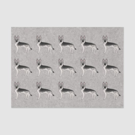 シルバーセーブルドイツの羊飼い犬のパターン 薄葉紙 (正面)