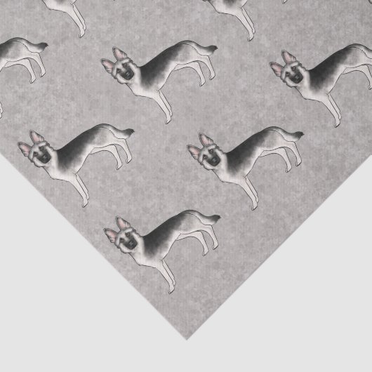 シルバーセーブルドイツの羊飼い犬のパターン 薄葉紙 (詳細)