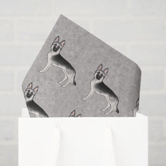 シルバーセーブルドイツの羊飼い犬のパターン 薄葉紙 (ギフトバッグ)