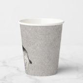 シルバーセーブルドイツシェパードかわいい漫画の犬 紙コップ (左)