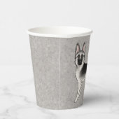 シルバーセーブルドイツシェパードかわいい漫画の犬 紙コップ (右)