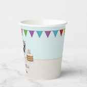 シルバーセーブルドイツシェパードカラフル誕生日 紙コップ (左)