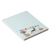 シルバーセーブルドイツシェパードドッグカラフル誕生日 ノートパッド (アングル)