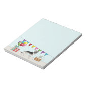 シルバーセーブルドイツシェパードドッグカラフル誕生日 ノートパッド (回転)