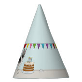 シルバーセーブルドイツシェパードドッグカラフル誕生日 パーティーハット (右)