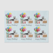 シルバーセーブルドイツシェパードドッグカラフル誕生日 薄葉紙 (正面)