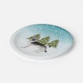 シルバーセーブルドイツシェパードブルーウィンターフォレスト ペーパープレート (アングル)