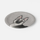 シルバーセーブルドイツシェパード可愛い犬の頭 ペーパープレート (アングル)