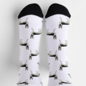 シルバーセーブルドイツシェパード可愛いGSDドッグパターン ソックス (上部)