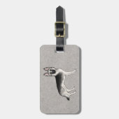 シルバーセーブルドイツシェパード犬とカスタム文字 ラゲッジタグ (正面縦)
