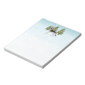 シルバーセーブルドイツシェパード雪の冬の森 ノートパッド (回転)