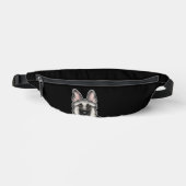 シルバーセーブルドイツシェパードGSDドッグヘッドブラック ファニーパック (正面)