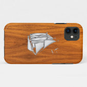 シルバーセーリングボートオンチークヴェネアスタイル Case-Mate iPhoneケース (裏面(横))