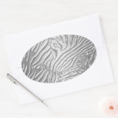 シルバーゼブラパーティー好意ラベル封筒用シールスティック 楕円形シール (封筒)