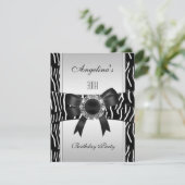 シルバーゼブラホワイトブラックジュエル30th誕生日2 招待状 (スタンド正面)