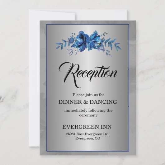 シルバーソイルエブルーミングブルーアジェンティ披露宴 招待状 (正面)