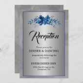 シルバーソイルエブルーミングブルーアジェンティ披露宴 招待状 (正面/裏面)