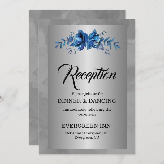 シルバーソイレ咲く青い情事招待状 招待状 (正面/裏面)