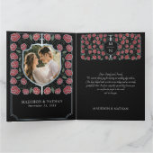 シルバーソードシールドファンタジーモノグラム結婚ズ サンキューカード (内部)