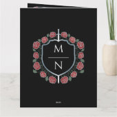 シルバーソードシールドファンタジーモノグラム結婚ズ サンキューカード (裏面)