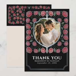 シルバーソードシールド中世ファンタジー結婚ズ サンキューカード