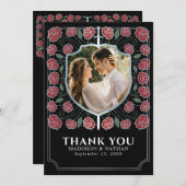 シルバーソードシールド中世ファンタジー結婚ズ サンキューカード (正面/裏面)