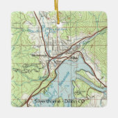 シルバーソーンコロラドトポの地図 セラミックオーナメント (正面)