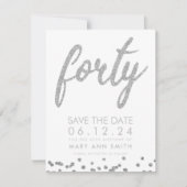 シルバータイプ40歳救生日紙吹雪 招待状 (正面)