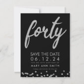 シルバータイプ40歳救生日紙吹雪 招待状 (正面)