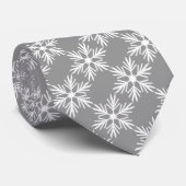シルバータイホワイトスノーフレークスクリスマスウィンター ネクタイ (ロール)