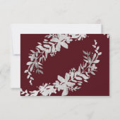 シルバータイポグラフィフローラ海軍は私の花嫁のメイド 招待状 (裏面)