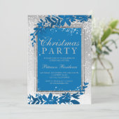 シルバータイポグラフィリーフ雪エレガントのシックなクリスマス 招待状 (スタンド正面)