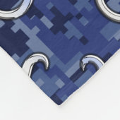 シルバータウラス〔占星術の〕十二宮図サインネイビーブルーデジタル迷彩柄 フリースブランケット (角)