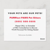 シルバータビーキャッツペットシッター配布事業 ポストカード (裏面)