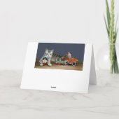 シルバータビーキャット – ヴィンテージクリスマスキャットアート シーズンカード (裏面)