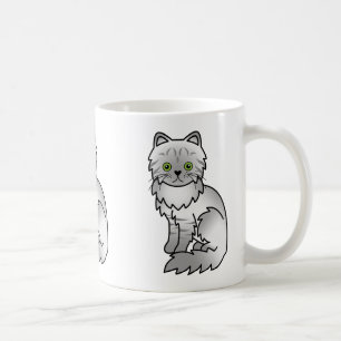 シルバータビーチンチラペルシャ猫のキャラクターアート コーヒーマグカップ