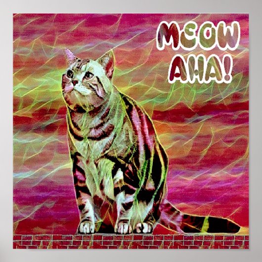 シルバータビー猫 ポスター (正面)