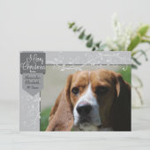 シルバータブと花開きクリスマスフォトカード シーズンカード (スタンド正面)