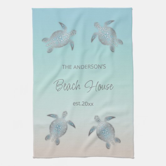シルバータルズビーチハウスファミリーモノグラム キッチンタオル (縦)